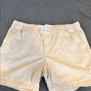 Old Navy Tan Linen flat front Shorts